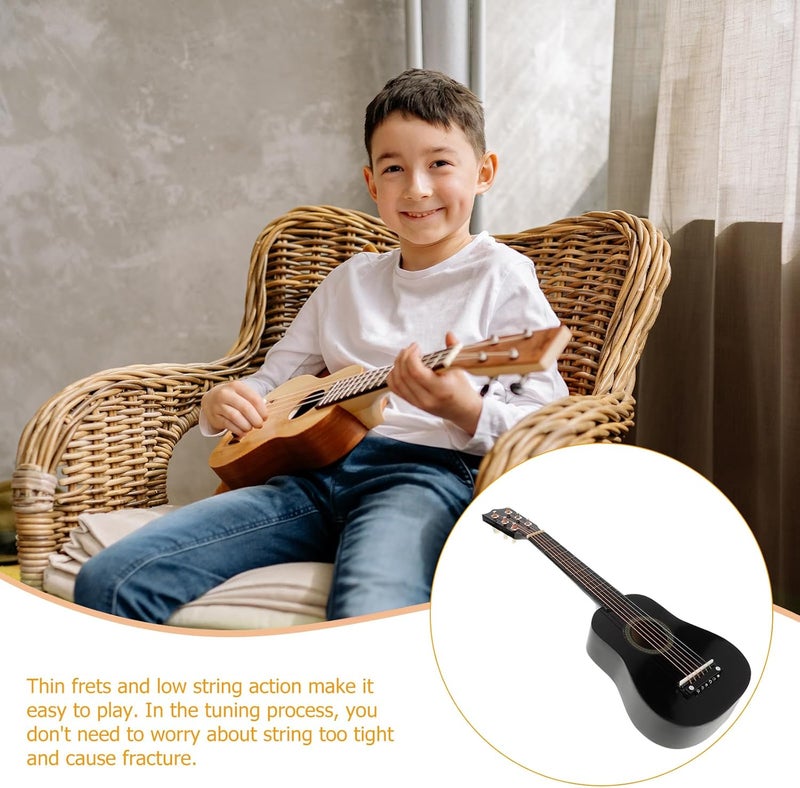 Toddmomy Kids Guitar 21 Inch Acoustic Guitar Classical Acoustic Guitar Small Size Portable Wooden Guitar for Children Beginner Adult Teen(Nero) - Image 4